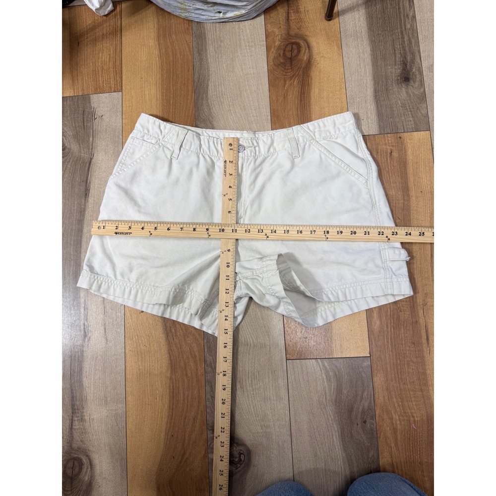 Levi's Carpenter Shorts Women 14 Cream Good Vintage Plus Size 100% Cotton - Picture 8 of 8